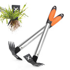 2 in 1 Manual Weeding Rake and Garden Hoe for Yard Lawn Patio Garden