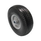 Flat Free 4.10/3.50-4 Tire with 3/4 & 5/8 Axle Bore, 3.5” Center Hub 10 inch Solid Tire Replacement for Hand Truck/Wagon/Garden Cart/Wheelbarrow/Dolly(Set of 2)