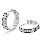 KRKC&CO Hoop Earrings Men, Sterling Silver, 14K/White Plated Hypoallergenic
