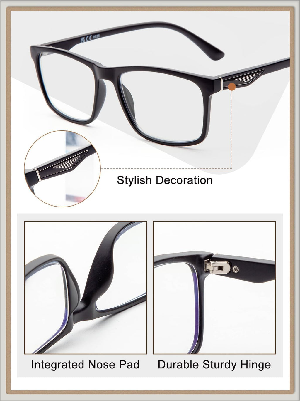 LianSan Progressive Multifocus Reading Glasses for Men,No-Line Blue Light Blocking Multifocal Computer Readers Anti Eyestrain(2 Colors/Progressive Top is not Zero,2.0x)