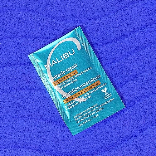 Malibu C Miracle Repair Hair Reconstructor, Blonde Enhancer - Nourishing Hair Repair Treatment for Damaged Blonde Strands - Relieves Hair Discoloration