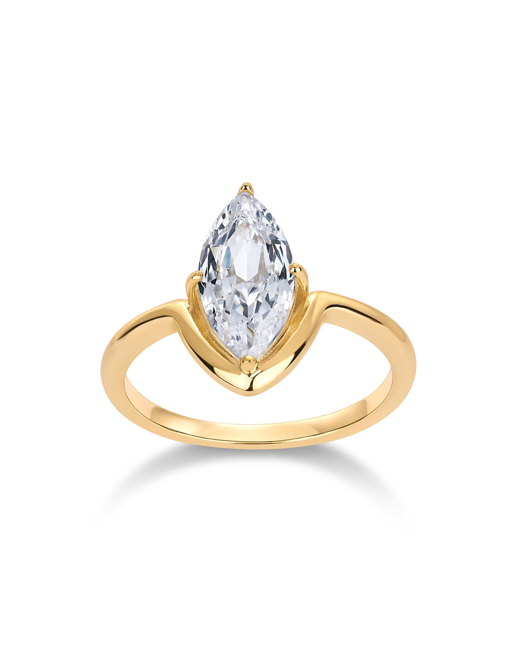 PAVOI 14K Yellow Gold Plated 1.5CT Marquise CZ Bridal Wedding Promise