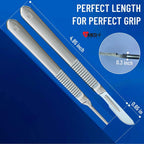 MedHelp Pack of 21 Surgical Blades #10 with Stainless Steel Scalpel Handle - High Carbon Steel Sterile Dermaplane Blades, Dermaplaning Tool for Face, Podiatry, Crafts