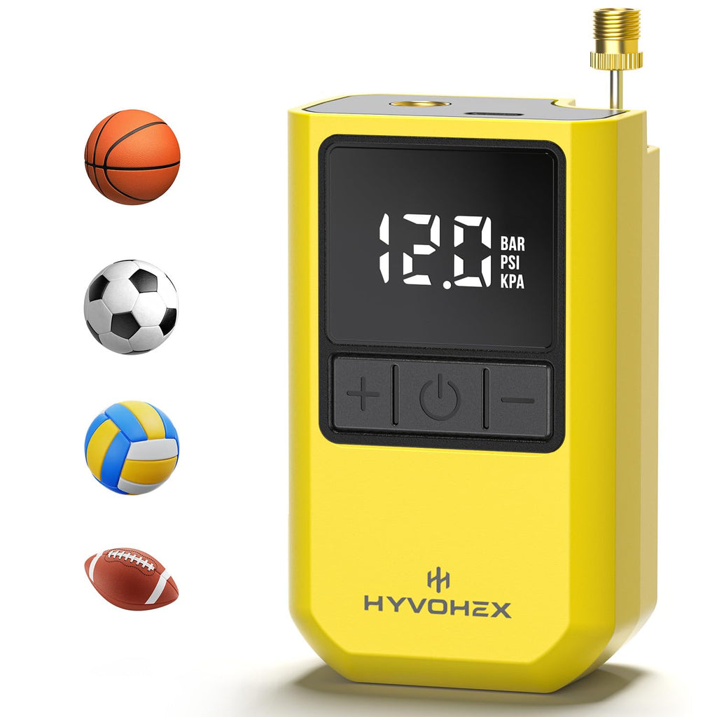 HYVOHEX Mini Electric Ball Pump with Needle for Sports Balls