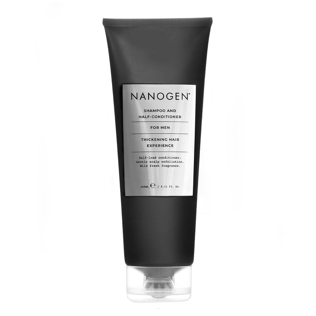 Nanogen Thickening Shampoo and Half Conditioner for Men 240ml - Sensitive, deep cleansing with Salicylic acid and Hair Growth Ingredients to encourage hair growth. Can use with Minoxidil treatment.