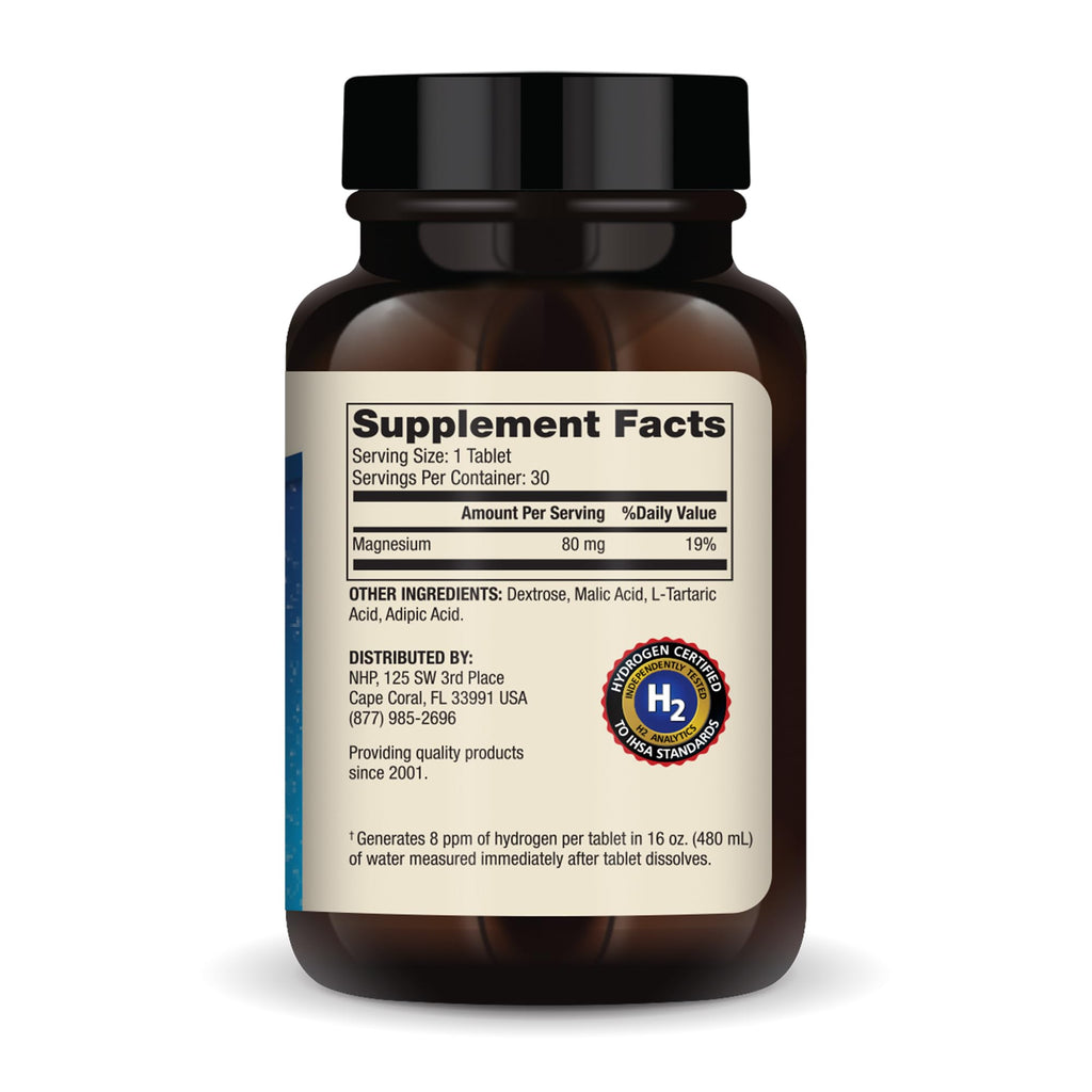 Dr. Mercola H2 Molecular Hydrogen - Supports Healthy Aging, Cellular Energy & Brain Health - with Elemental Magnesium - GMO-Free, Gluten-Free & Soy-Free - 30 Tablets (30 Servings)