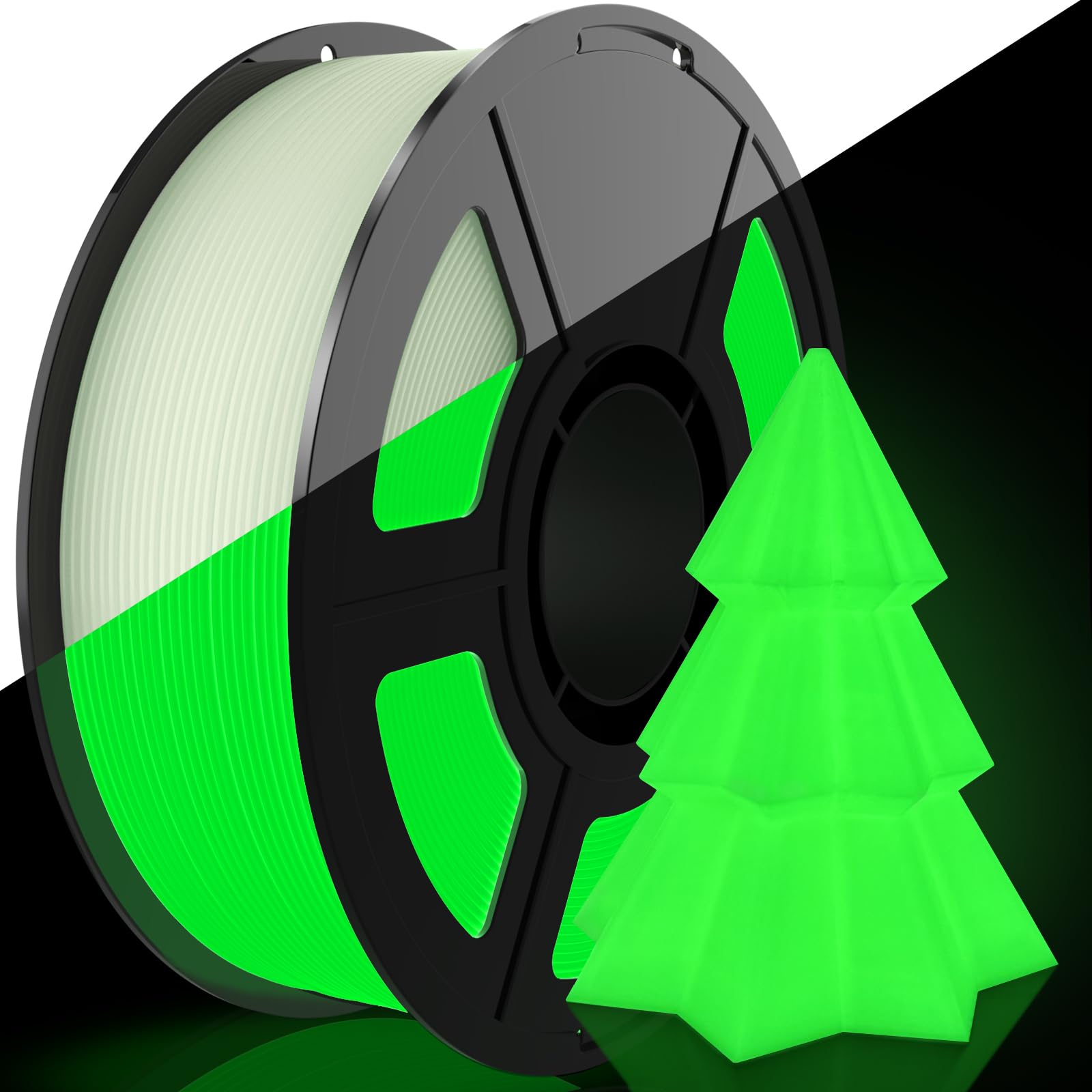 Amoybaby Glow in The Dark Filament Glow Green PLA 3D Printer Filament 1KG