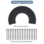 20Pcs Landscape Border,6 Inch 20Ft Garden Edging Border with Stakes Kits