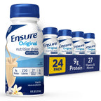 Ensure Original Vanilla Nutrition Shake With Fiber | Small Meal Replacement Shake | Ready to Drink | 9g Protein, 27 Vitamins and Minerals | 8 fl oz - 24 Pack