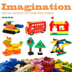 1100 Pieces Building Blocks, Compatible with All Major Brands, Classic Bulk Blocks, Includes Wheels, Door, Window, Street Lights