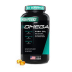 JYM Supplement Science Omega JYM Fish Oil 2800mg, High Potency Omega 3, EPA, DHA, DPA for Brain, Heart, & Joint Support 120 Soft Gels