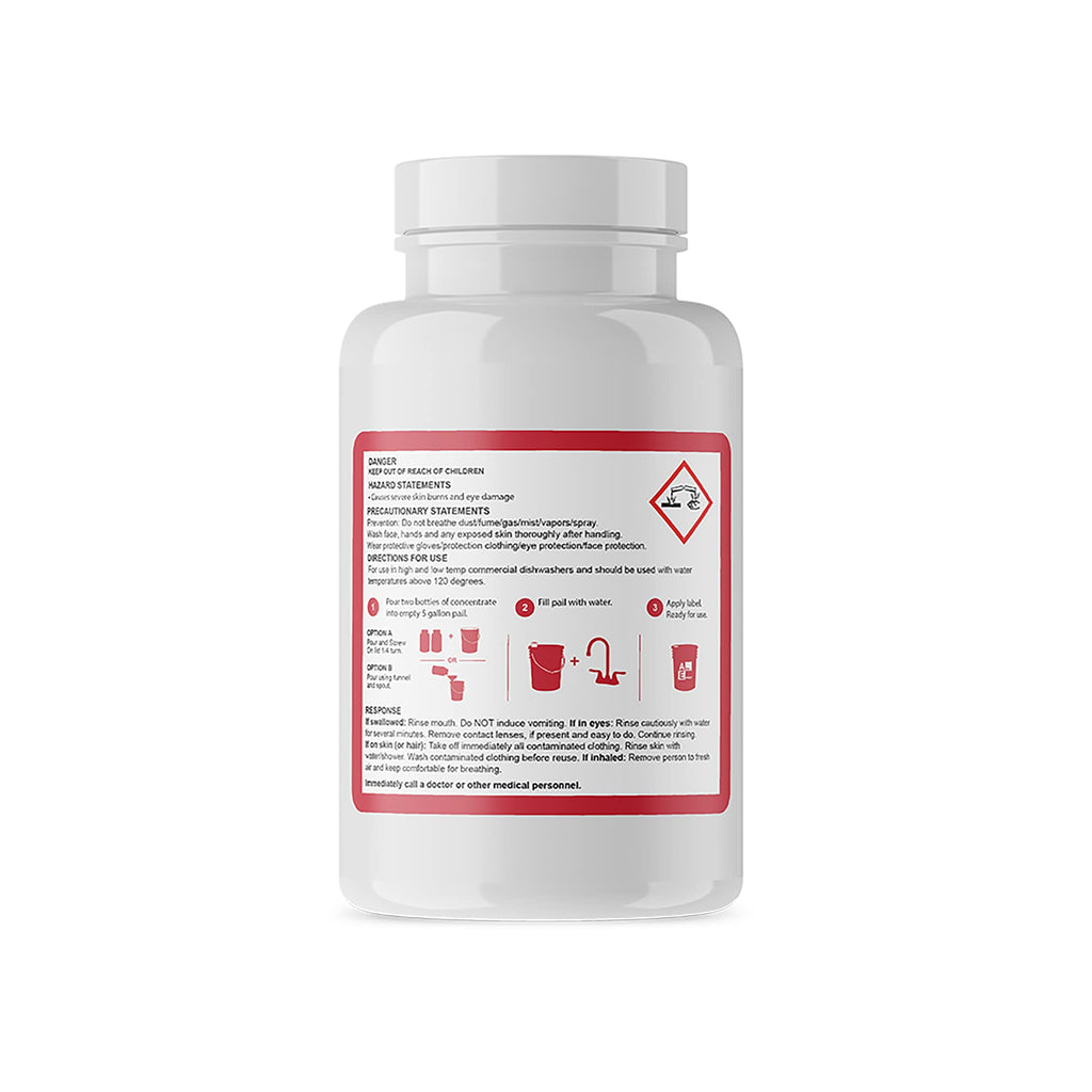 Active Element Commercial Dishwasher Detergent - Makes One 5 Gallon Pail - Industrial Dish Detergent - For High and Low Temp Dishwasher Machine