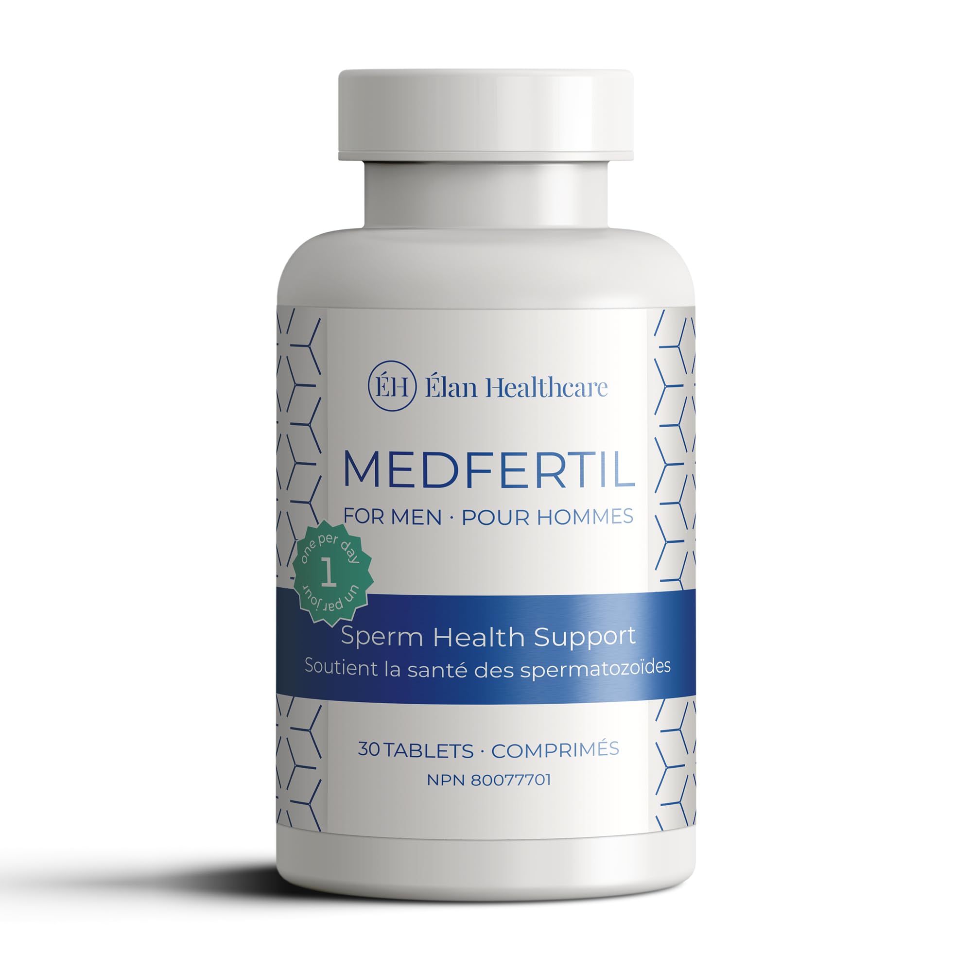 ÉLAN HEALTHCARE Medfertil for Men Natural Dietary Supplement for Men with Carnitine, Co-Q10, Selenium, Zinc, Vitamin C, E, B12, B9 (30 Tablets)