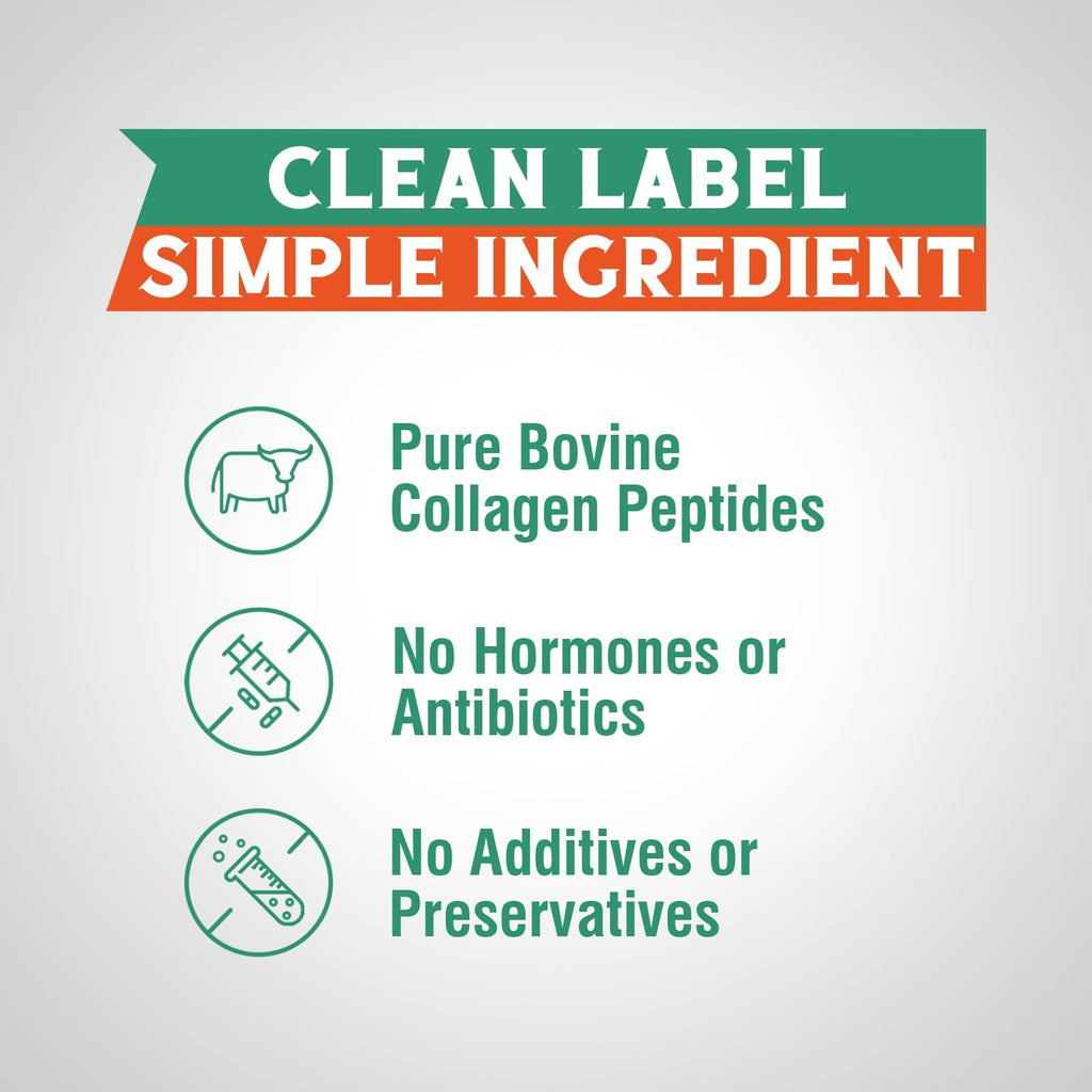 Vitalibre Bovine Collagen Peptides Powder for Women and Men, Grass-Fed Hydrolyzed Collagen Protein Type I & III, Skin, Hair, Nails, Bones, Digestion, Unflavored, Non-GMO, Keto & GF, 22 Servings, 16oz