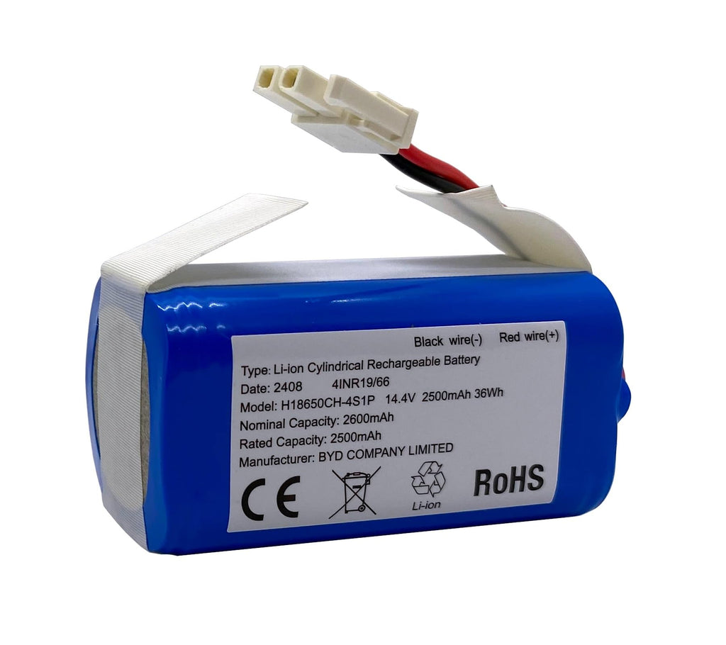 Replacement Battery for ILIFE A4s, A4s pro, A6, A7, A8, A9 Vacuum Cleaner, 2600mAh, 14.4v/14.8v; (OEM: BYD. Attention The Side Hook Connector); NOT fit for iLife V3, V3s, V3s Pro, V5, V5s, V5s Pro, V8