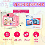 Seckton Upgraded Kids Selfie Camera, HD Digital Video Camera for Kids-Pink