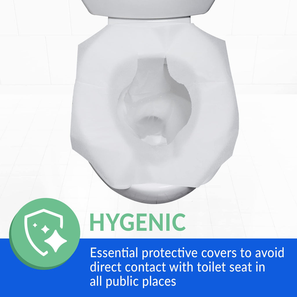 Reli. Toilet Seat Covers (2000 Pcs, 8 Packs of 250) | Disposable Toilet Seat Cover - Flushable - 14x16" (Half-Fold) | Paper Liners for Restroom, Bathroom, Travel, Camping, Kids Potty Training