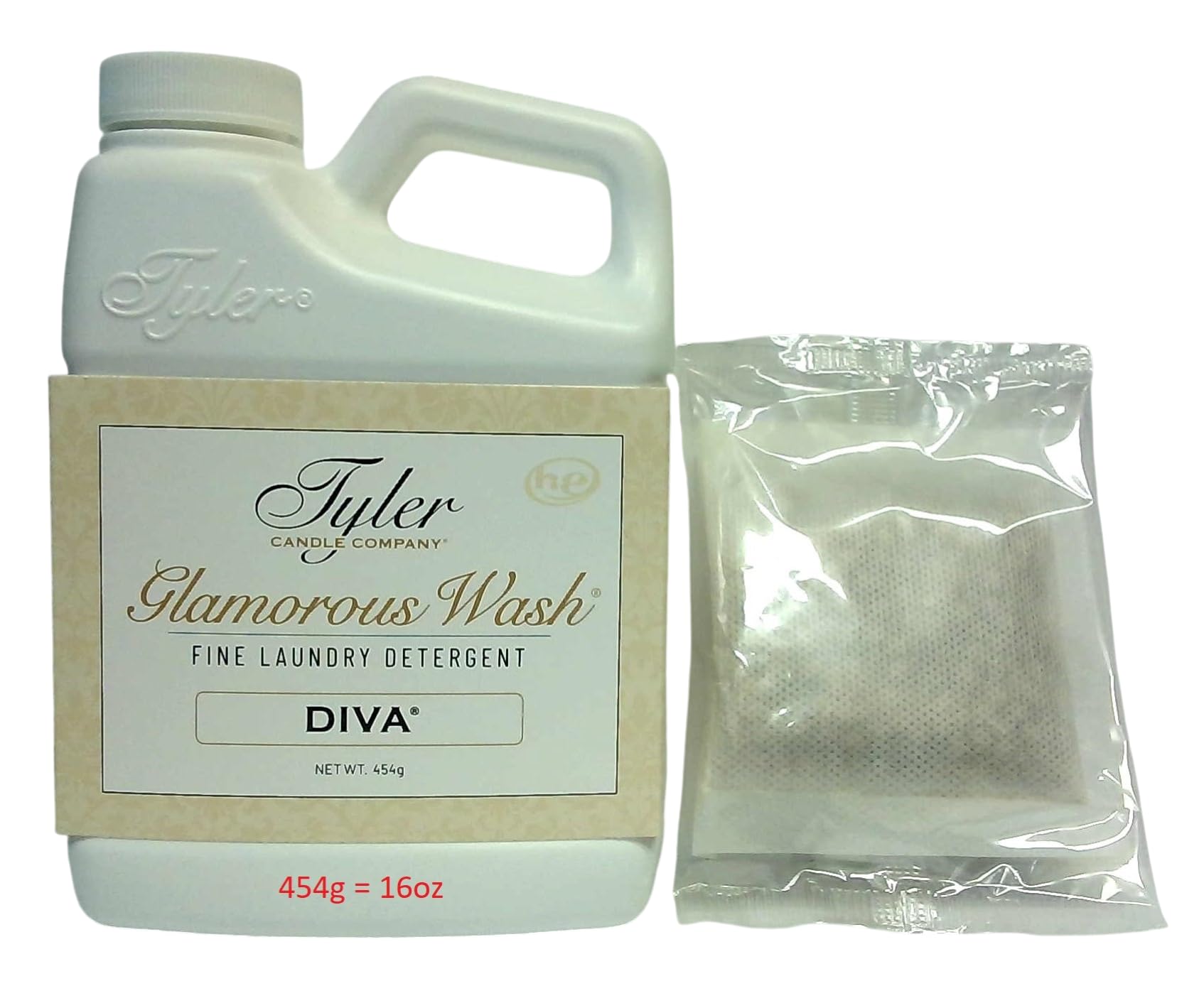 TYLER CANDLE COMPANY Glam Wash Diva 16 Fl Oz Laundry Detergent/w Dryer Sachet Single Pouch