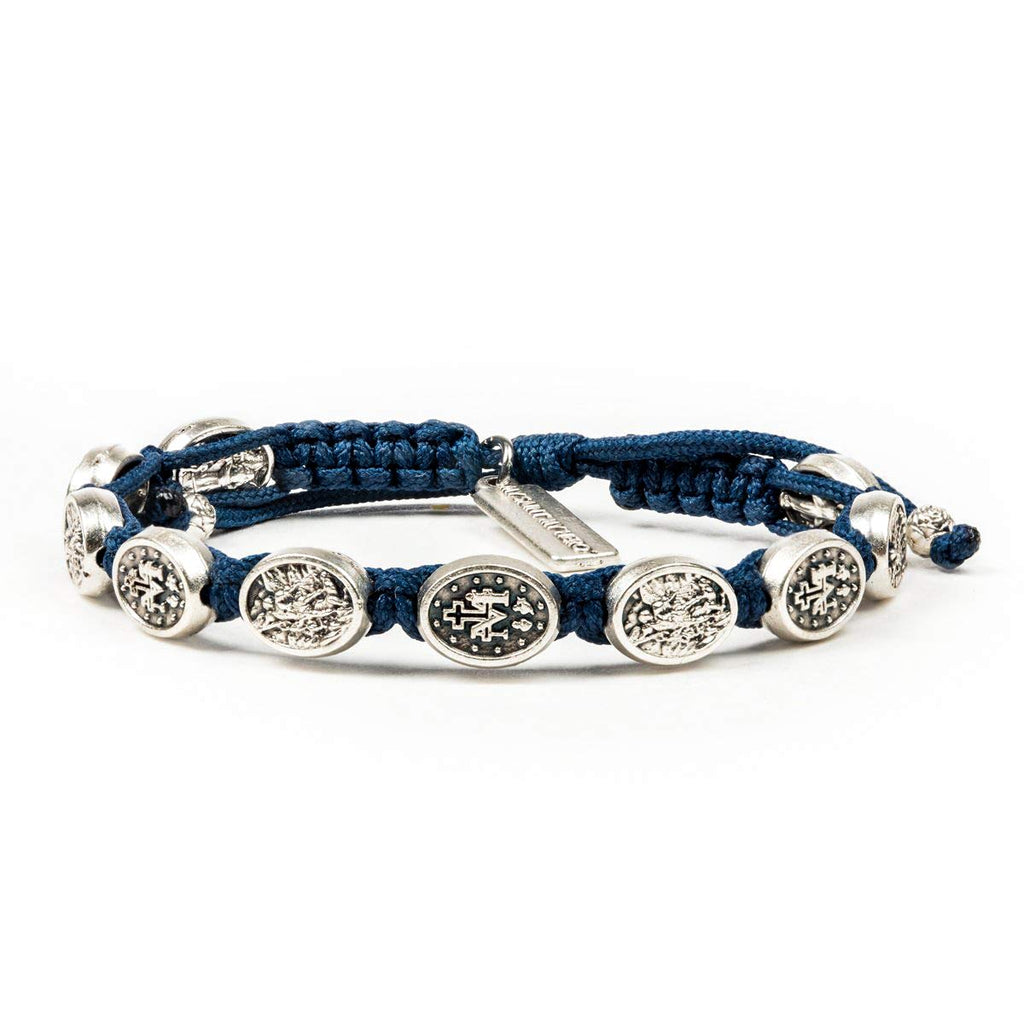 "My Saint My Hero "Archangel Michael Protection Bracelet – Handwoven - Archangel Michael and 5 Miraculous Medals – Shield of Faith for Men and Women – Made in Medjugorje