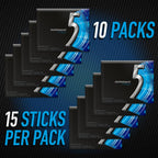 5 GUM Peppermint Cobalt Sugar Free Chewing Gum, Bulk, 15 Sticks, 10 Pack
