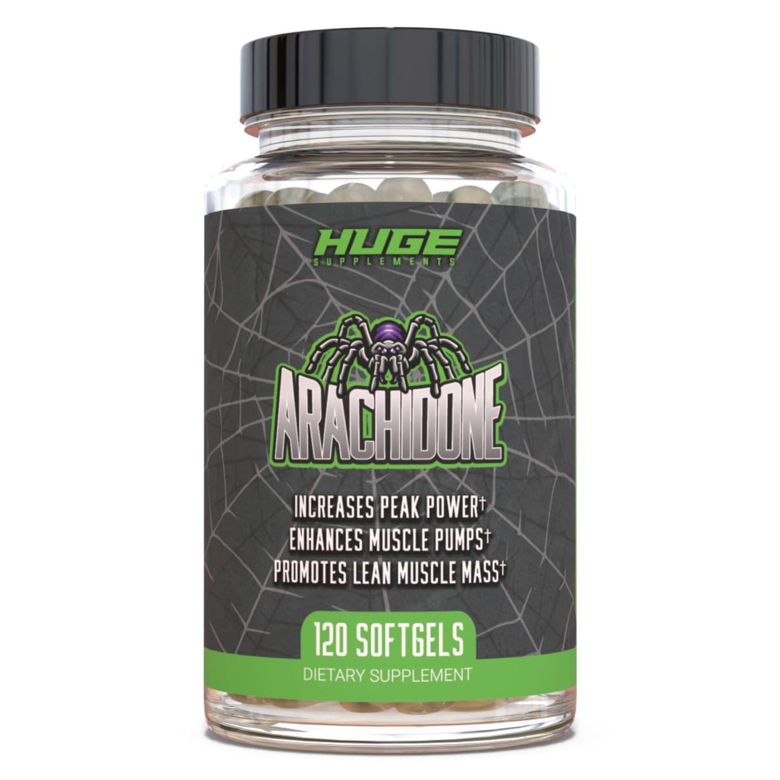 Huge Supplements Arachidone, Arachidonic Acid Supplement, Promotes Lean Mass & Increased Strength, Highest Dosed with 1000mg Per Serving, 120 Softgels