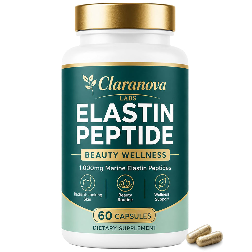 QUZOYU Claranova Labs Elastin Peptides, 1000mg Marine-Derived Peptide Formula, 60 Count