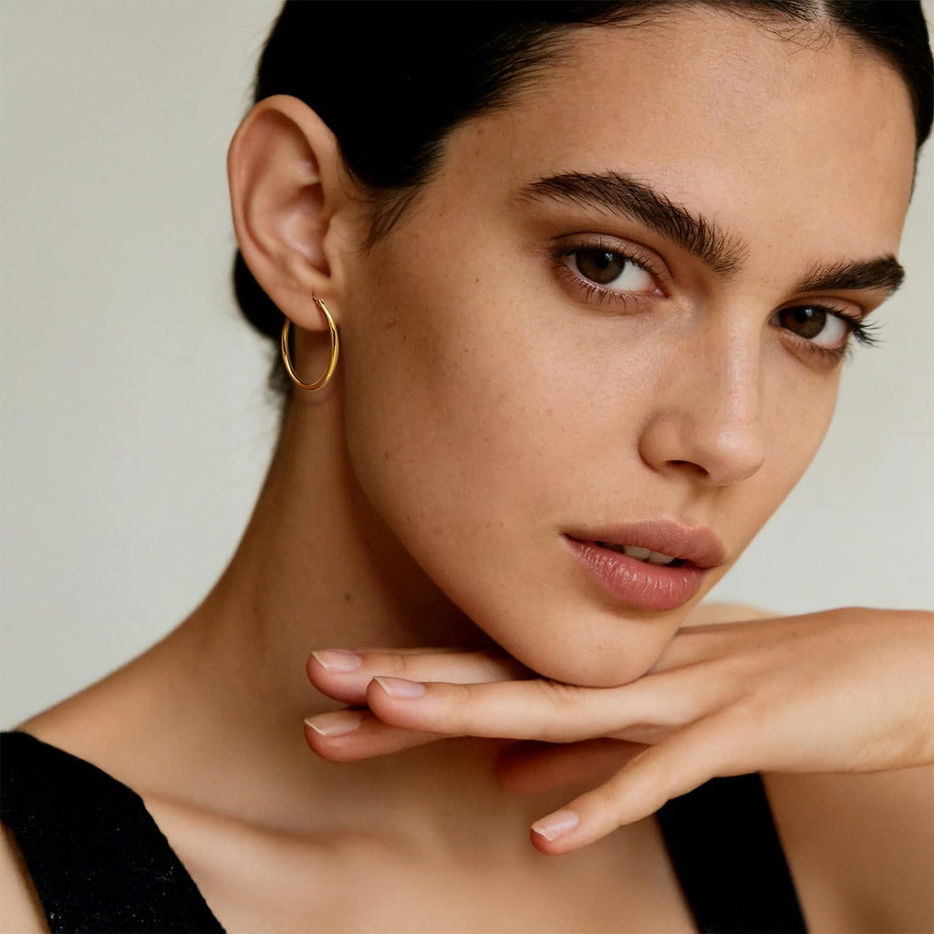 YAUVC 14K Gold Hoop Earrings for Women 14K Gold Earrings for Women 25mm