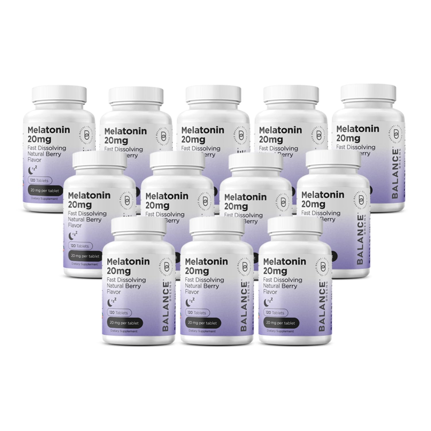Balancebreens Melatonin 20mg Fast Dissolve Tablets - High Potency, Fast Acting, Natural Sleep Support - Sleep Aids for Adults - Non-Groggy, Drug-Free Formula - 120 Sleeping Pills