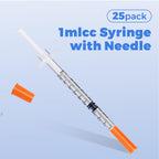 Insulin Syringe with Needle, 30G 5/16"(8mm) 0.5cc Inch, Individually Wrapped, Pack of 100