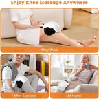 PRURYE Knee Massager, Cordless Knee Massager, Red Light Knee Therapy Device with Heat, 2025 Upgraded Pain Reliefer, 9 Levels of Heat and Vibration Models for Arthritis, Gift for Elders and Family
