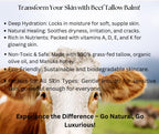 100% Grass-Fed Beef Tallow Balm, Moisturizing Cream with Manuka Honey, Beeswax & Olive Oil – Handmade All-Natural Skincare for Soft, Smooth Skin(2oz) (2oz, Orange)
