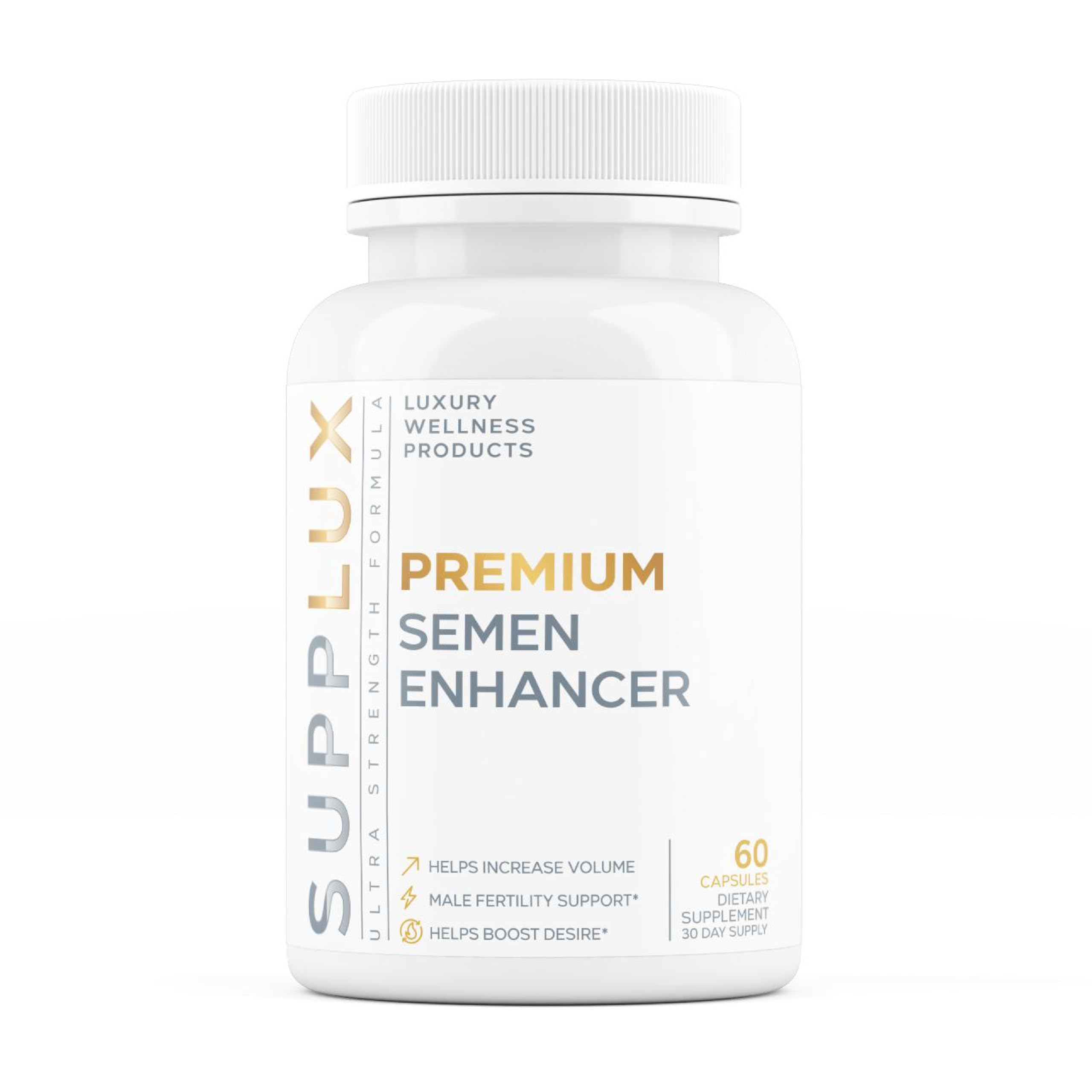 Semen Volume Enhancer for Men - Help Amplify Volume & Overall Health - Assists T-Levels for Male Vitality, Blood Flow Support & Hard On Assistance - 3rd Party Tested Supplement - 60 Capsules
