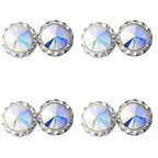4 Pairs 15mm Rhinestone Round Shaped Acrylic Stone Inside Crystal Ear Studs For Dance Competitions Stage Performance Bridal Party Earrings Jewelry AB