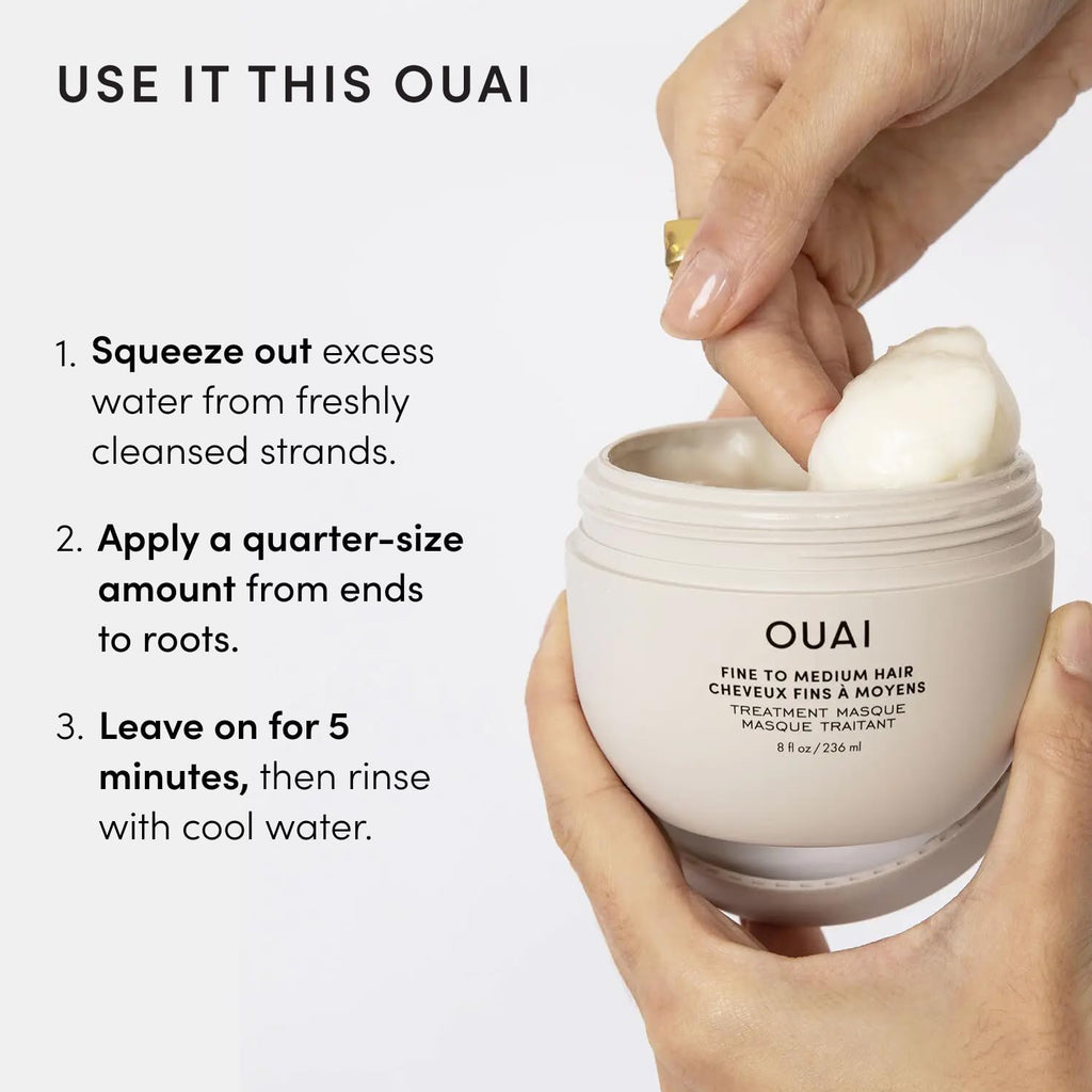 OUAI Lightweight Hydrating Hair Mask for Fine to Medium Hair, 8 oz