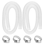 IDEASURE 1.25" x 59" Pool Hoses for Above Ground Pools - Pool Pump Replacement Hose Compatible with In tex Pump Model #607/#637, 2 Pack with 4 Hose Clamps
