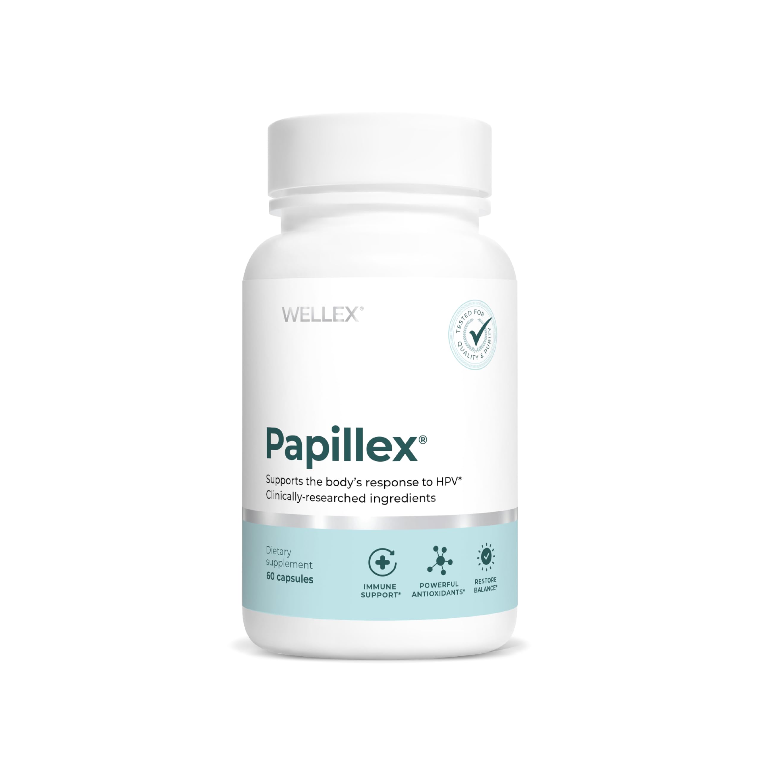 Papillex Dietary Supplement Tablets All Natural Immune Support - Immunity Defense - Best Immune System Booster - Organic 60 Capsules Bottle (Single Bottle)
