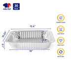 9x13 Aluminum Foil Pans (30 Pack) Disposable Foil Pans for Heating