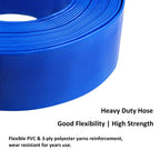 3" x 100' Blue PVC Backwash Hose for Swimming Pools, Heavy Duty Discharge Hose Reinforced Pool Drain Hose with Aluminum Camlock C and E Fittings