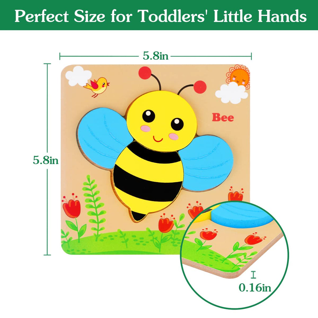 Wooden Toddler Puzzles Montessori Toys: Gifts for 1 2 3 Year Old Boys Girls
