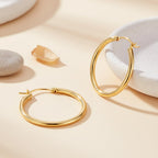 YAUVC 14K Gold Hoop Earrings for Women 14K Gold Earrings for Women 25mm