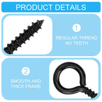 Aovchei 0.39" Black Heavy Duty Eye Screws, 500 Pack