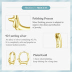 RUKYF Gold Plated 925 Sterling Silver Dachshund Hoop Earrings for Women Cute Dachshund Silver Earrings Hypoallergenic Small Dog Huggie Earrings Dainty Lightweight Earring Dachshund Gift