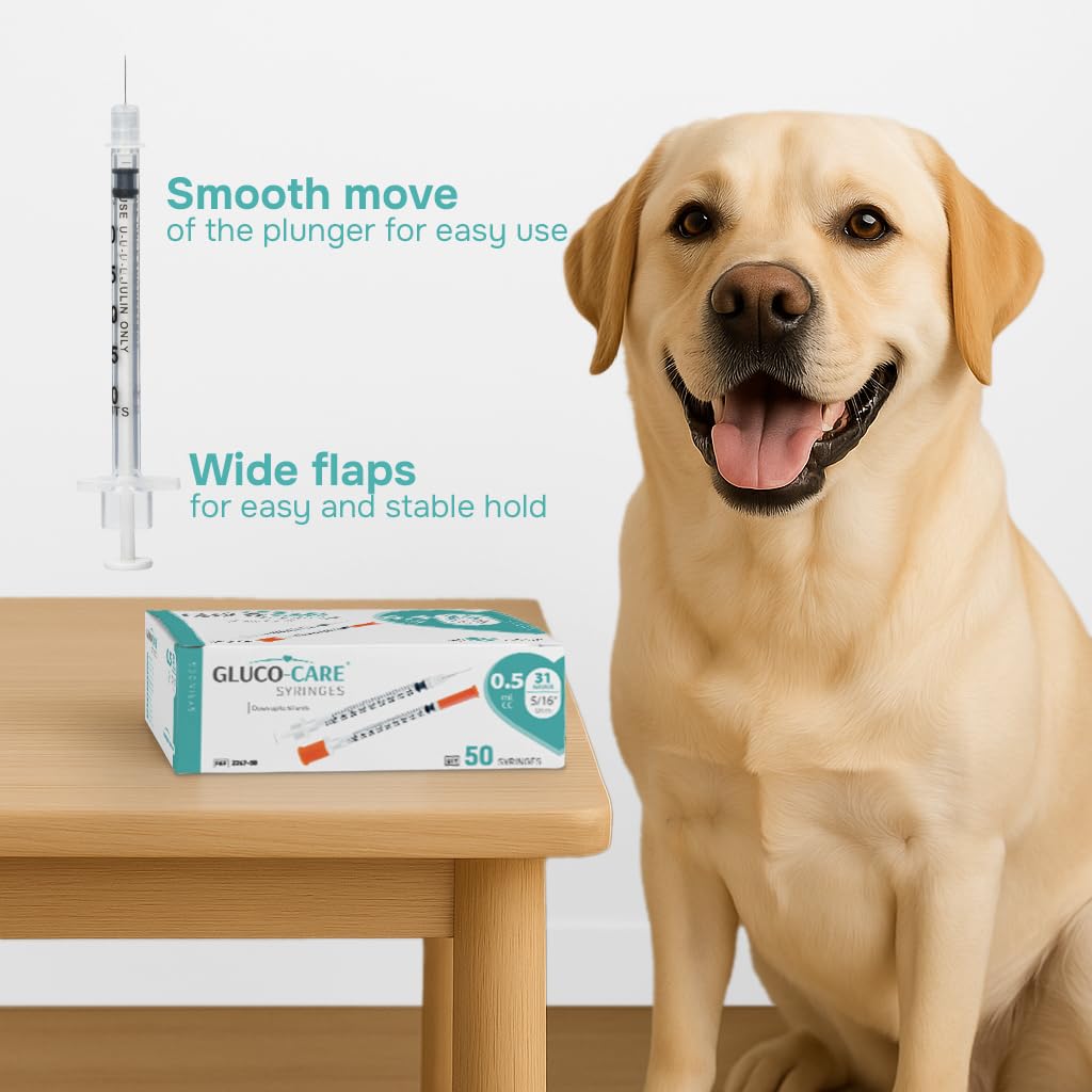 GLUCO-CARE 0.5 ml/cc Syringes 31G x 5/16’’ (8mm), Orange Cap, Box of 50 pcs