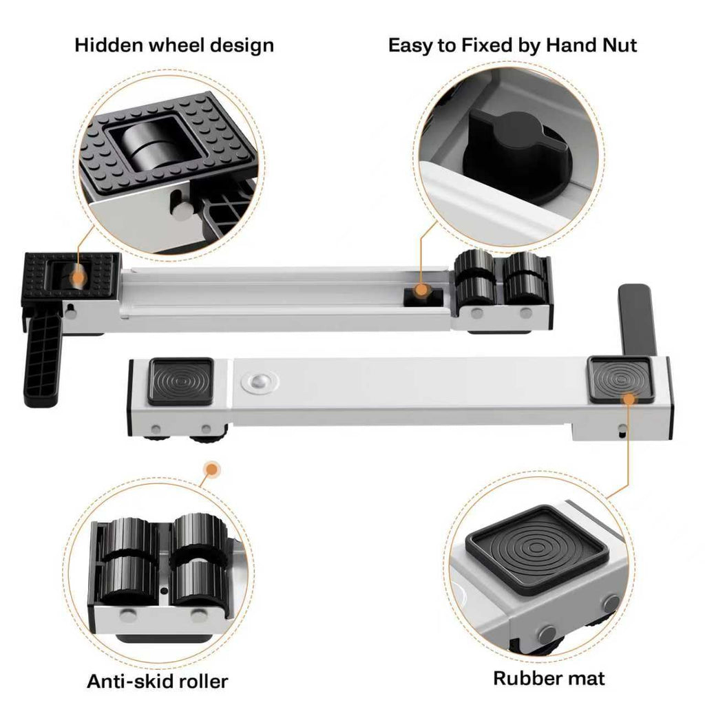 KVRG Appliance Rollers Heavy Duty,Newest Extendable Appliance Sliders,Liftable Washing Machine Base,Easily Move Washer and Dryer Machines,Refrigerators,Furniture-White