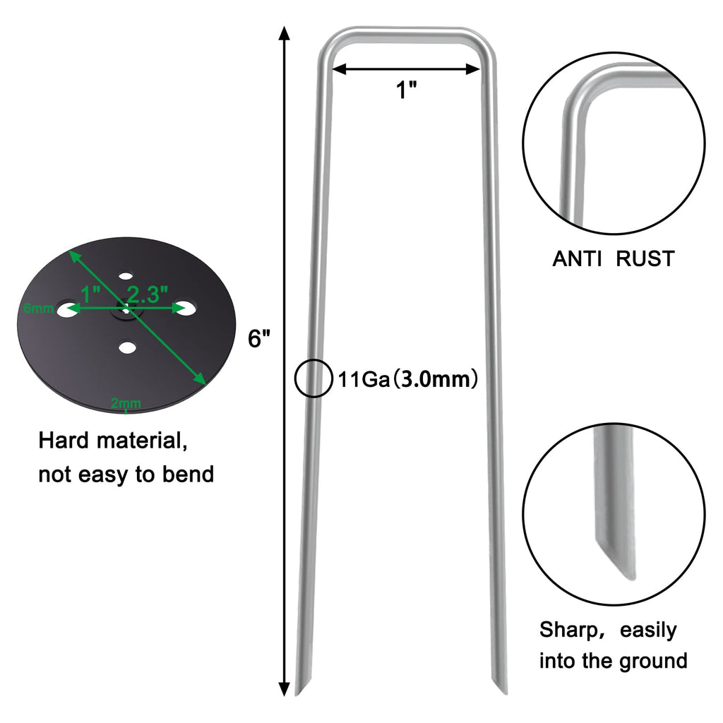 MySit 6 inch Vapor Barrier Stakes 50 Pack with Staples Gasket Caps