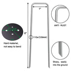 MySit 6 inch Vapor Barrier Stakes 50 Pack with Staples Gasket Caps