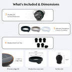 All-in-One Protection Kit for EKO CORE 500 Digital Stethoscope, 3 EPU Flexible Film, 3 Silicone Protective Cover, 6 Rubber Ear Tips, Round Protection for Daily Use, Compatible with EKO Stethoscope