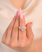 Rinfit Silicone Ring with Stone, Pear Cut CZ - Nude/RG, Size 7