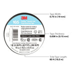 3M Temflex Multi-Purpose Vinyl Electrical Tape 165, Black, 3/4 in x 60 ft (19 mm x 18 m), 10 Roll Pack