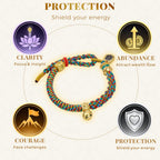Buddha Stones Tibetan Blessed Wealth Charm Rope Bracelet, Includes Gift Box
